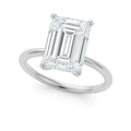 5 Carat Emerald Cut Lab Grown Diamond Solitaire Ring in 14K White Gold | IGI Certified G VS1