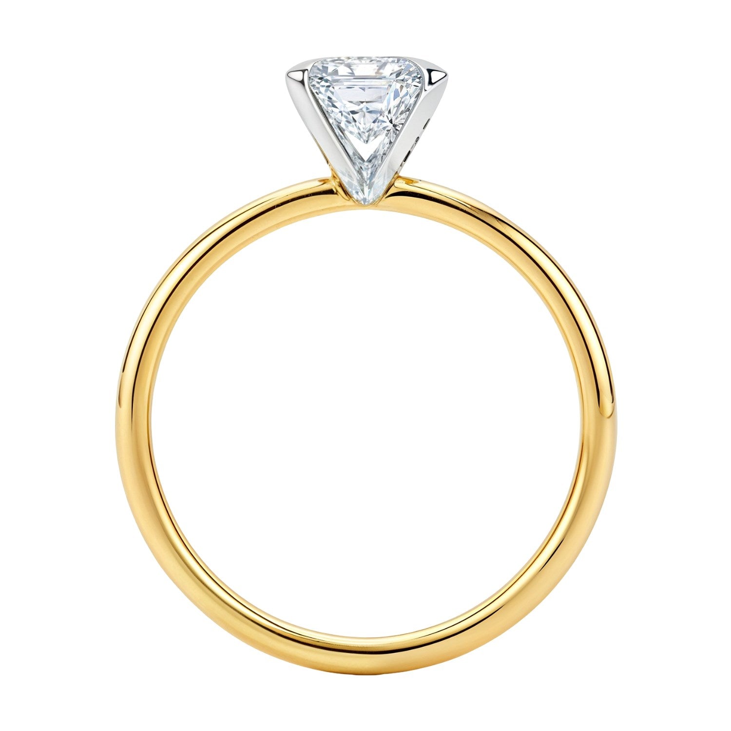 2 Carat Emerald Cut Lab Grown Diamond Solitaire Ring in 10K Yellow Gold | IGI Certified G VS1