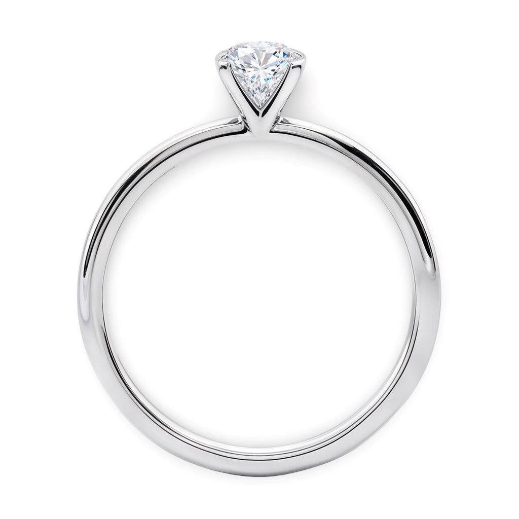 3/4 Carat Round Lab Grown IGI G/VS1 Diamond Solitaire Ring in 14K White Gold