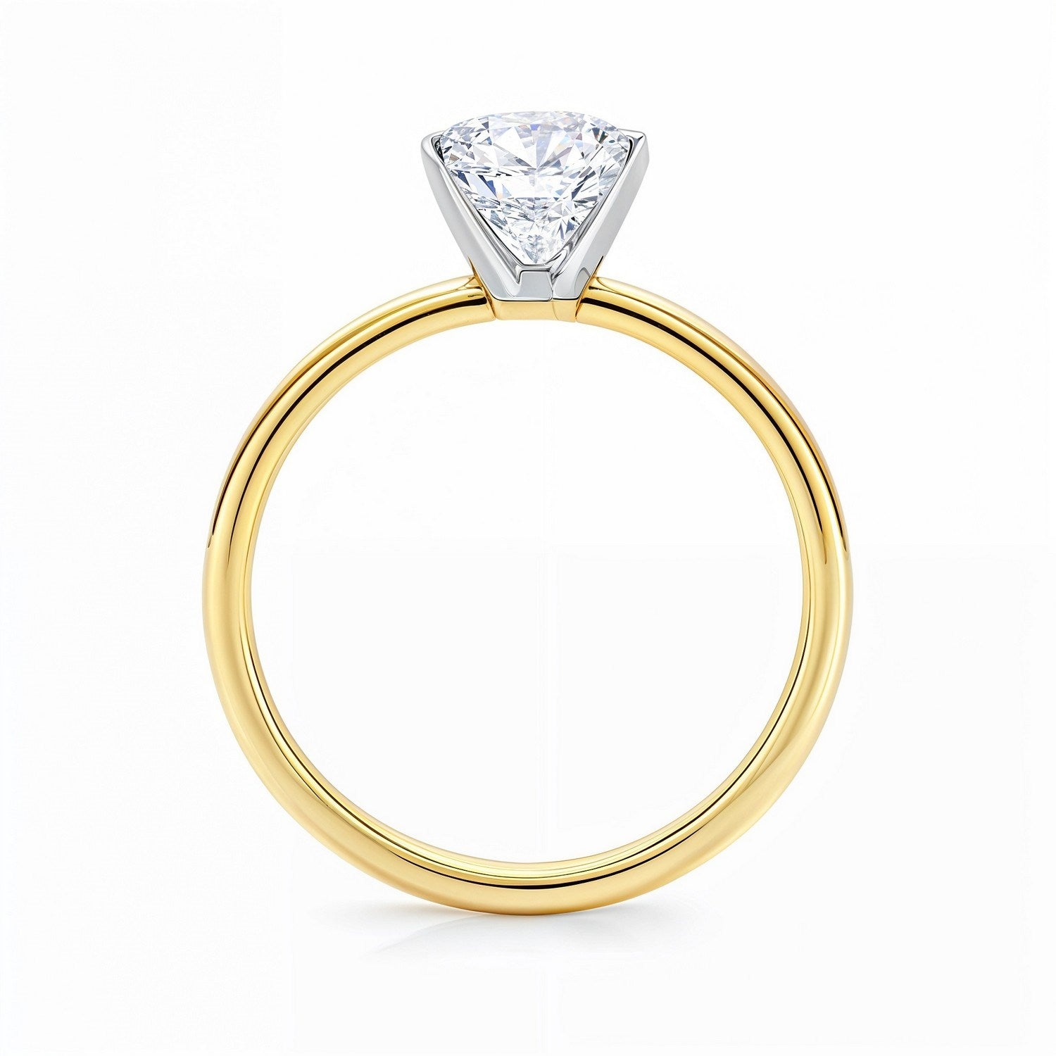 3 Carat Radiant Lab Grown IGI G/VS1 Diamond Solitaire Ring in 10K Yellow Gold