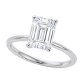 3 Carat Emerald Cut Lab Grown Diamond Solitaire Ring in 10K White Gold | IGI Certified G VS1