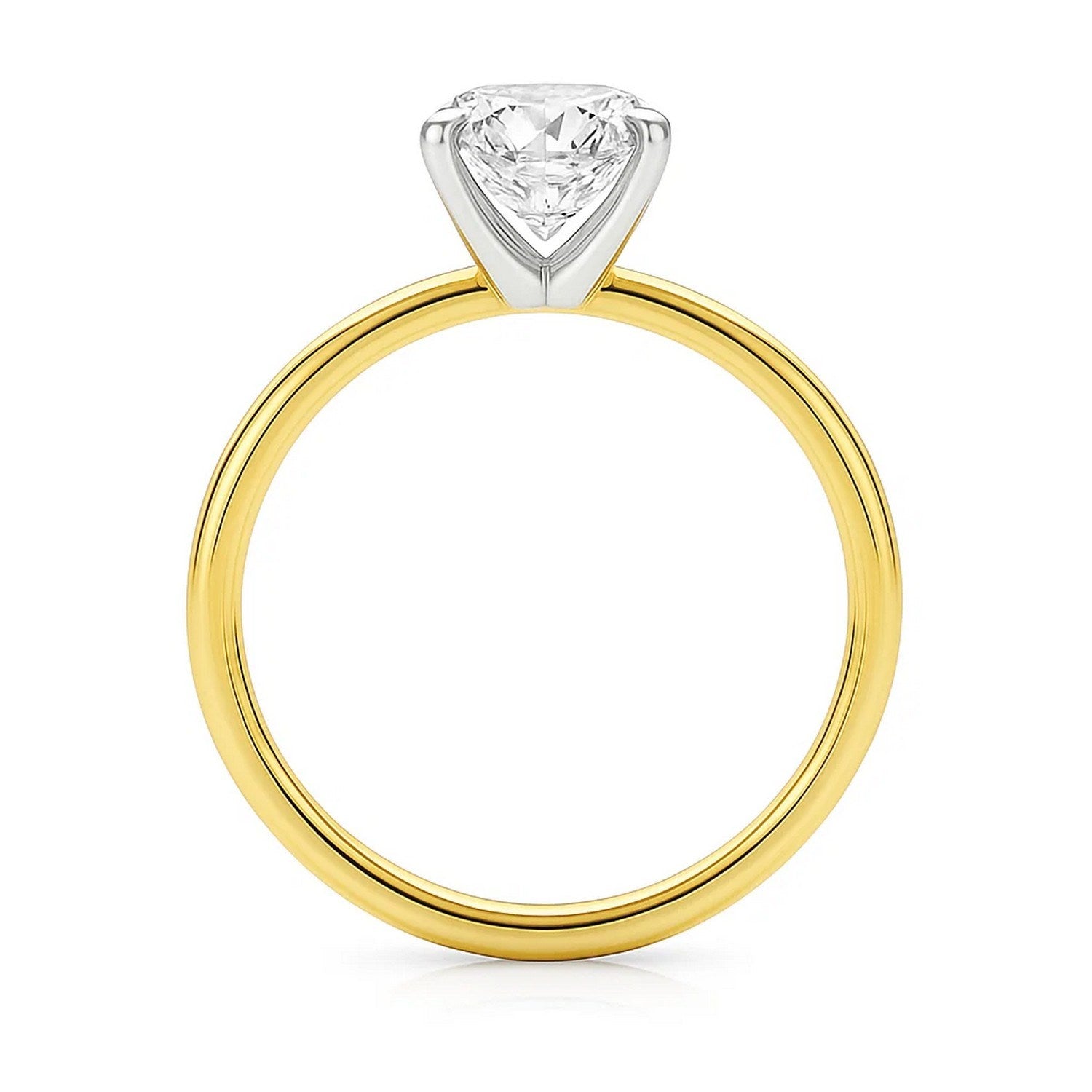 3 Carat Emerald Cut Lab Grown Diamond Solitaire Ring in 14K Yellow Gold | IGI Certified G VS1