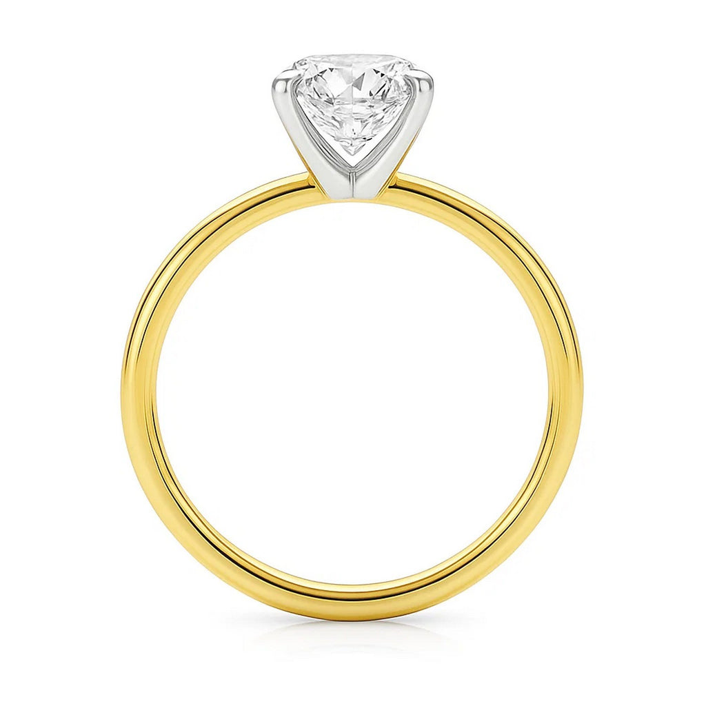 3 Carat Emerald Cut Lab Grown Diamond Solitaire Ring in 10K Yellow Gold | IGI Certified G VS1