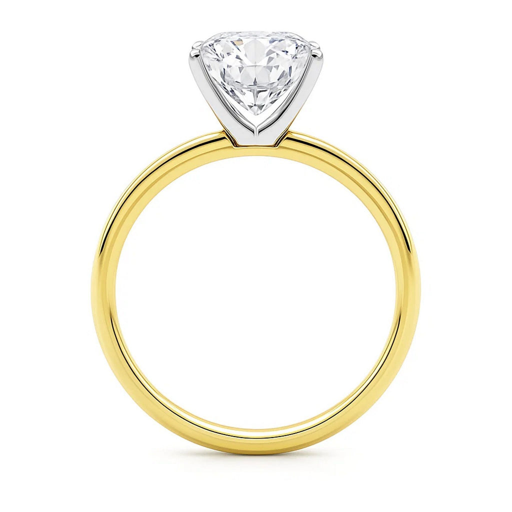5 Carat Cushion Lab Grown IGI G/VS1 Diamond Solitaire Ring in 14K Yellow Gold