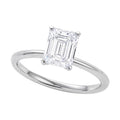 1.5 Carat Emerald Cut Lab Grown Diamond Solitaire Ring in 10K White Gold | IGI Certified G VS1