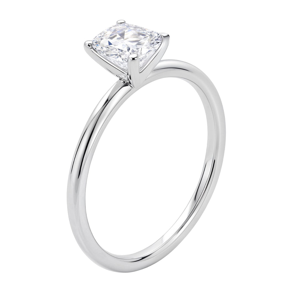 1.5 Carat Emerald Cut Lab Grown Diamond Solitaire Ring in 10K White Gold | IGI Certified G VS1
