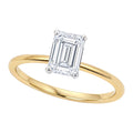 1.5 Carat Emerald Cut Lab Grown Diamond Solitaire Ring in 10K Yellow Gold | IGI Certified G VS1