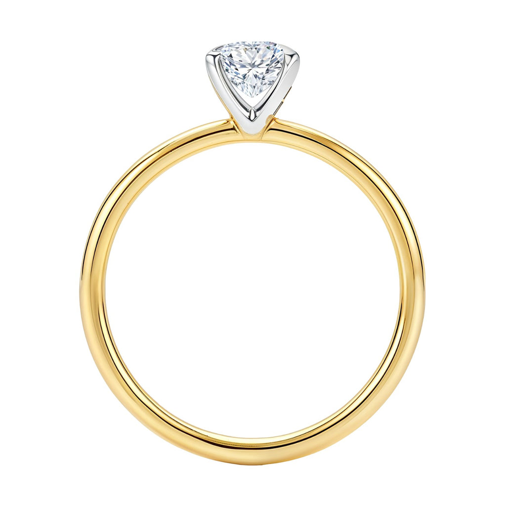 1.5 Carat Emerald Cut Lab Grown Diamond Solitaire Ring in 10K Yellow Gold | IGI Certified G VS1