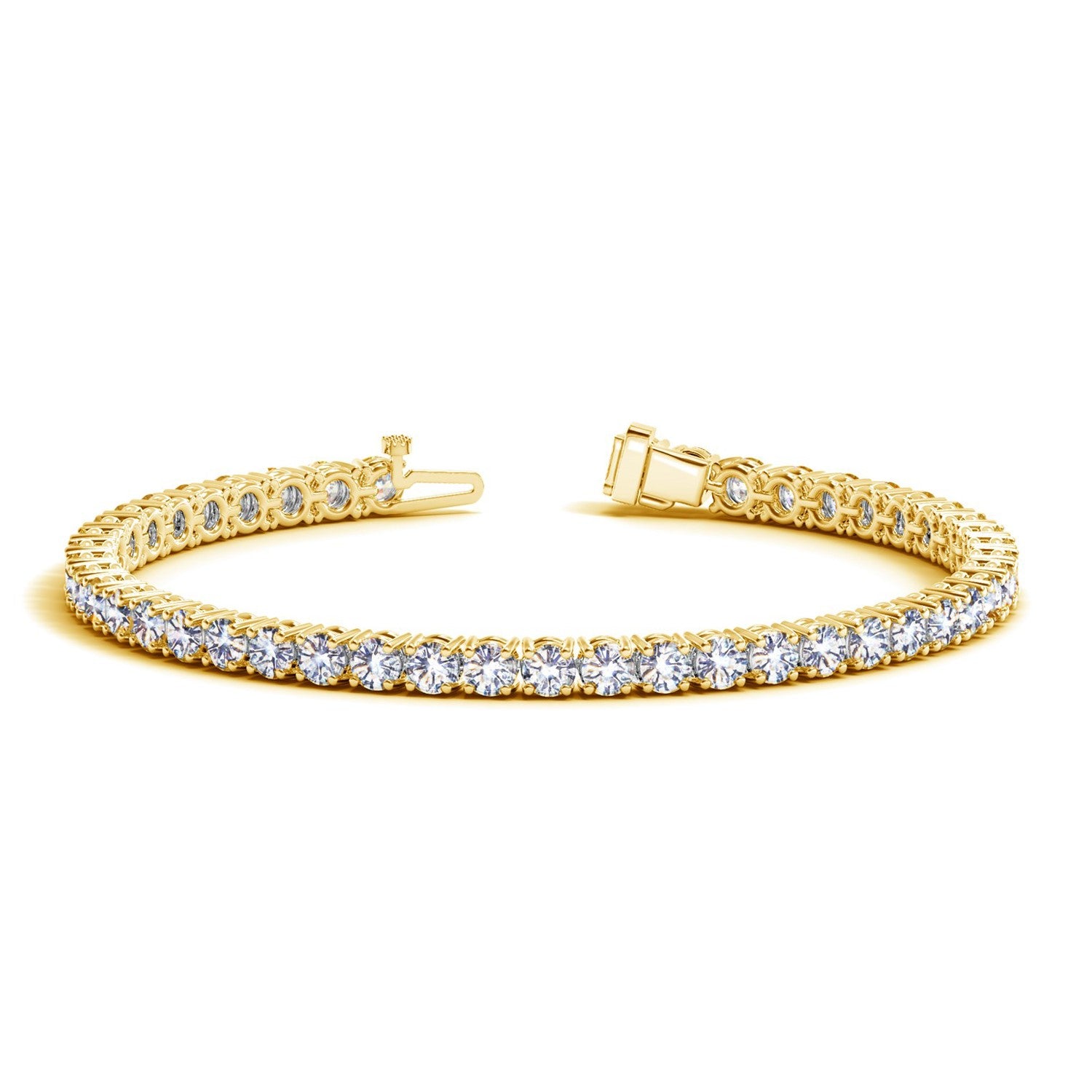 Emira Diamond Bracelet Lab-Grown Round Diamonds in 14K Yellow Gold