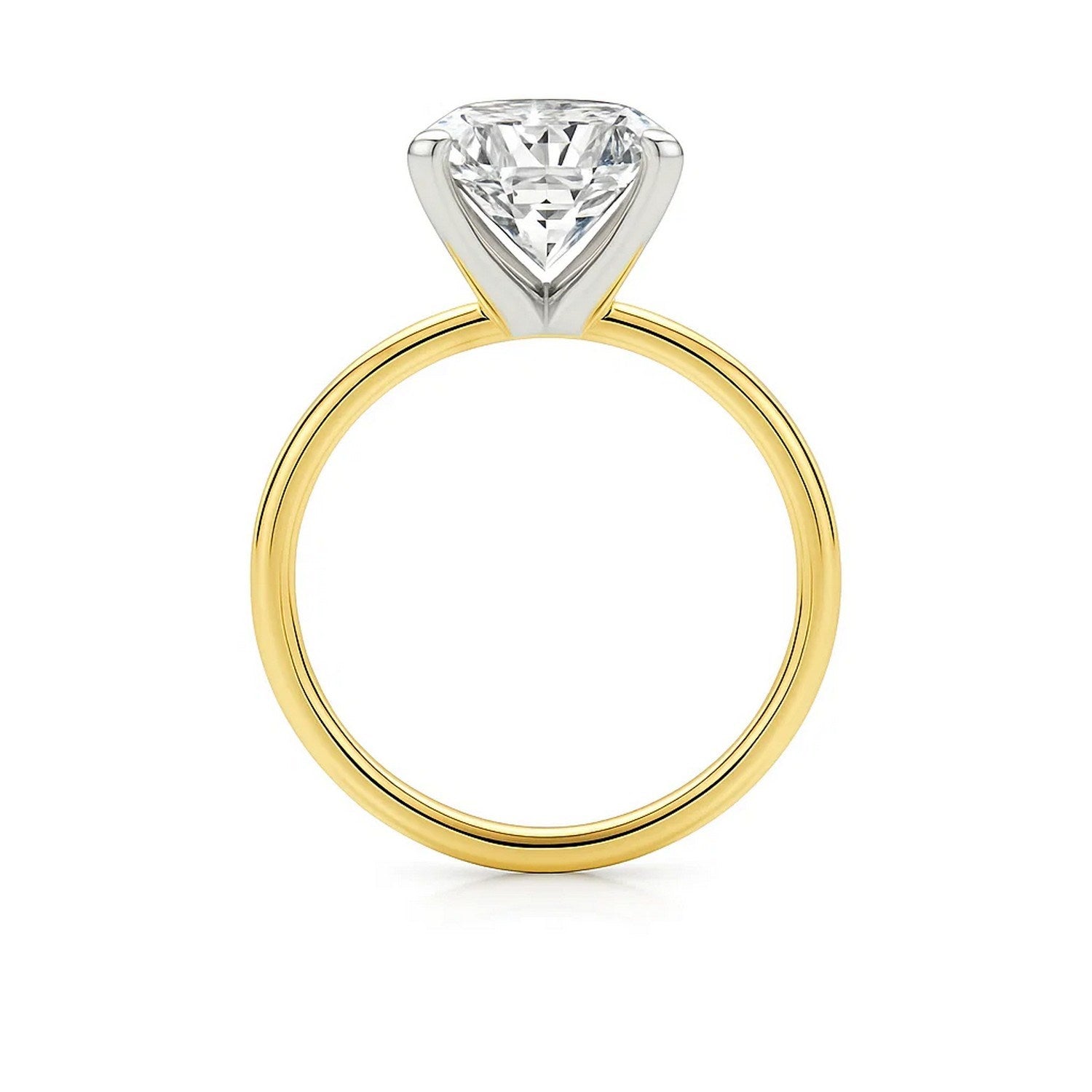 5 Carat Emerald Cut Lab Grown Diamond Solitaire Ring in 10K Yellow Gold | IGI Certified G VS1