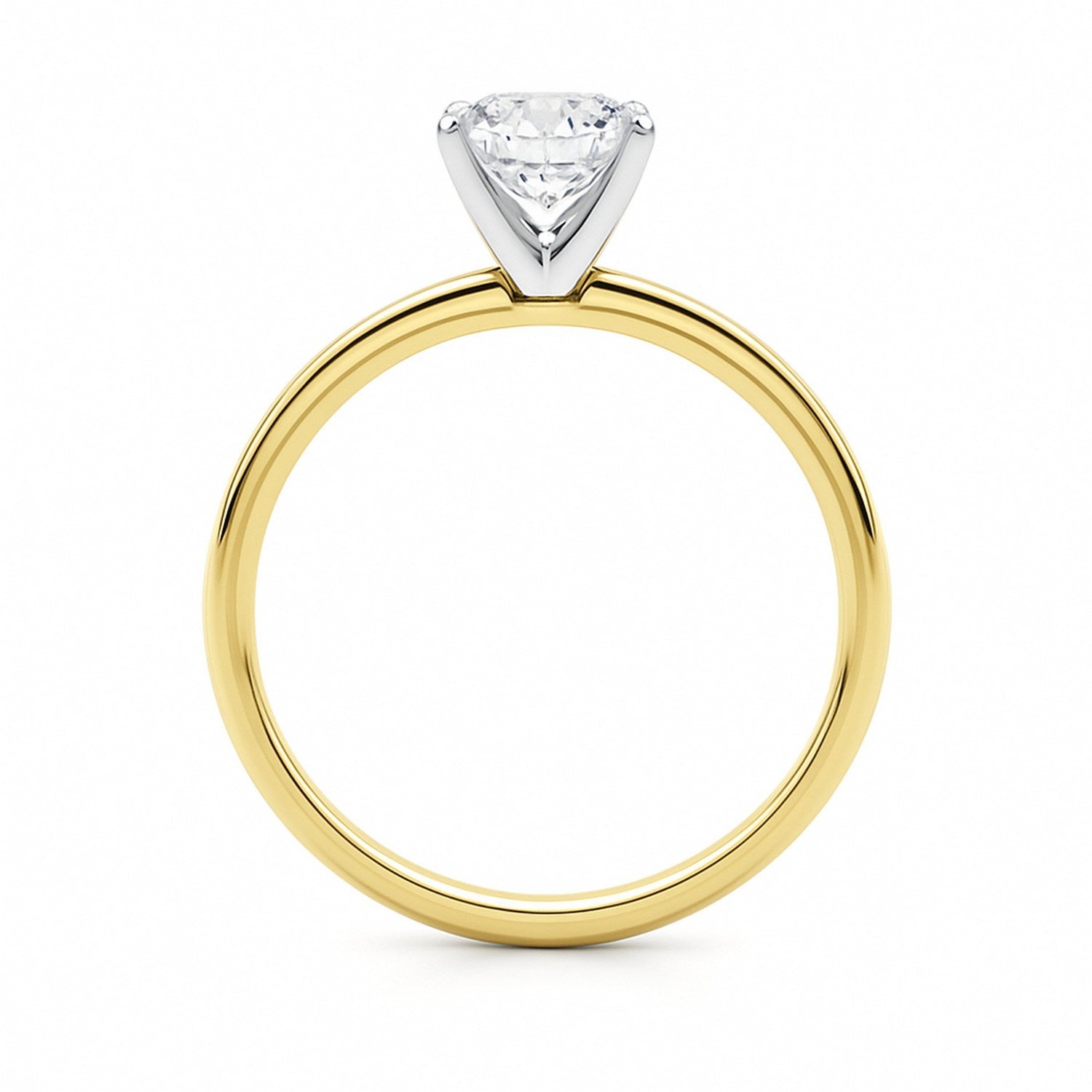 IGI Certified G/VS1 Cushion Lab Grown Diamond Ring in 10K Yellow Gold - Angle View