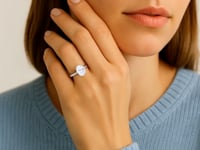 1 1/2 Carat Oval Lab Grown IGI G/VS1 Diamond Solitaire Ring in 10K White Gold