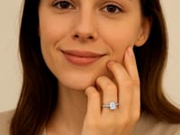 1.5 Carat Emerald Cut Lab Grown Diamond Solitaire Ring in 14K White Gold | IGI Certified G VS1