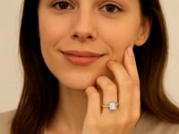 1.5 Carat Emerald Cut Lab Grown Diamond Solitaire Ring in 10K Yellow Gold | IGI Certified G VS1