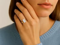 3 Carat Emerald Cut Lab Grown Diamond Solitaire Ring in 10K Yellow Gold | IGI Certified G VS1